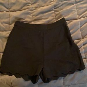 Black scalloped shorts